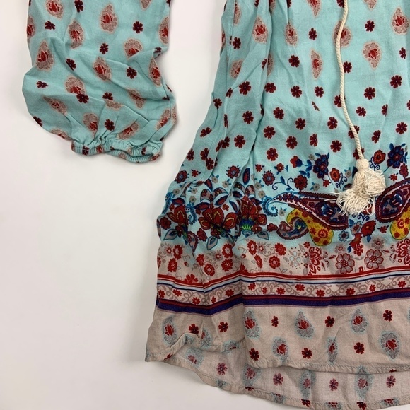 Signature Studios Dress Womens Small Tie Front Long Sleeve Midi Blue - Picture 4 of 7